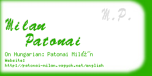 milan patonai business card